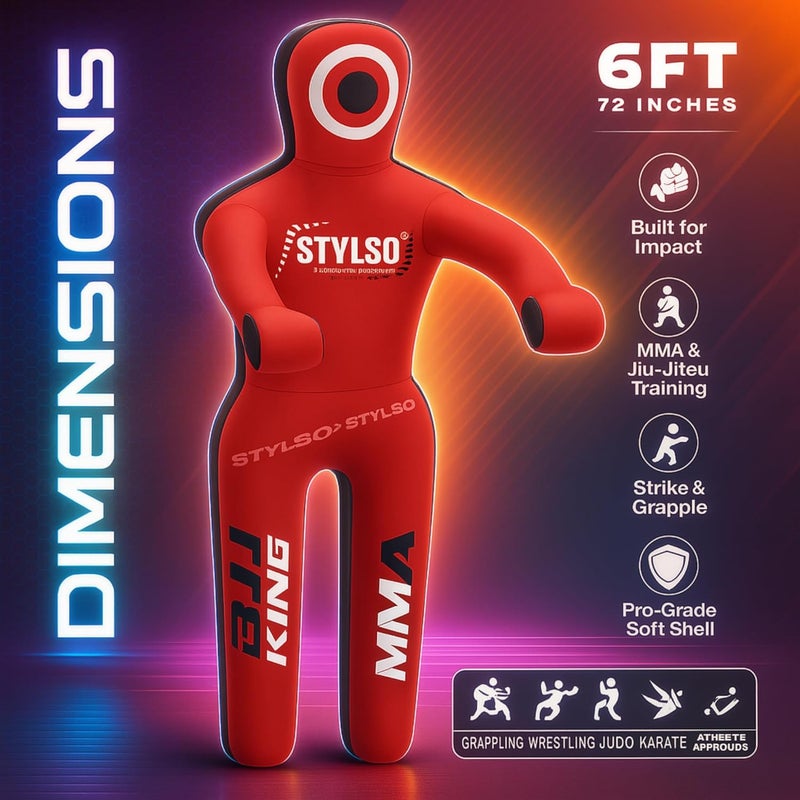 Stylso Un-Filled Grappling Dummy Wrestling Dummy Jiu Jitsu Dummy for BJJ MMA Judo Karate Training Adult Kids and Youth Practice Tackling Dummies - Image 4